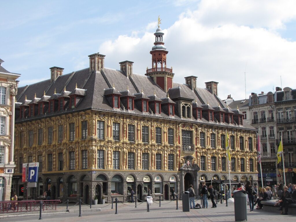 Historic La Vieille Bourse building in Lille, France. Lille Travel Guide